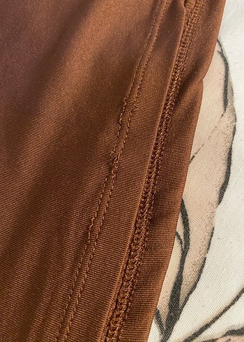 xs Beden Kahverengi İnce Askılı Crop Top