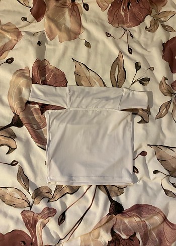 xs Beden Beyaz Straplez Mini Crop Top