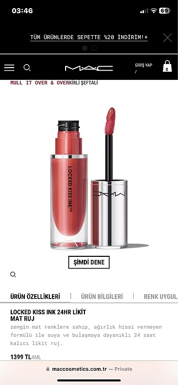 MAC LOCKED KISS INK RUJ