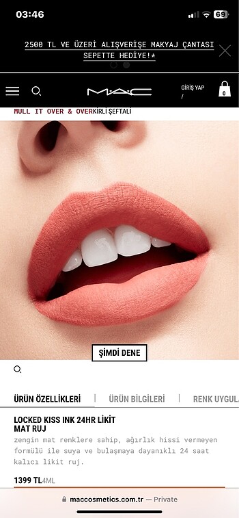 MAC MAC LOCKED KISS INK RUJ
