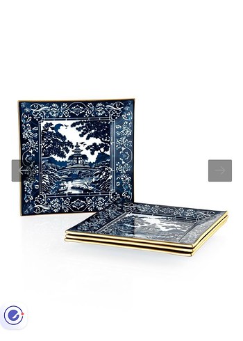 Schafer Schafer mavi desenli tatlı/pasta Tabağı
