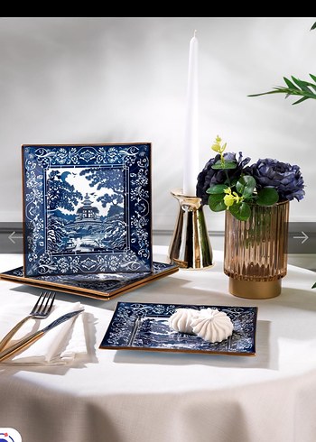 Schafer mavi desenli tatlı/pasta Tabağı