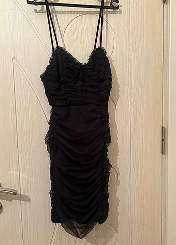 xs Beden siyah mini elbise