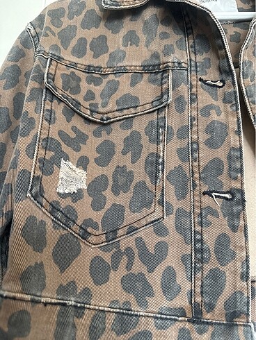s Beden Leopar crop kot ceket