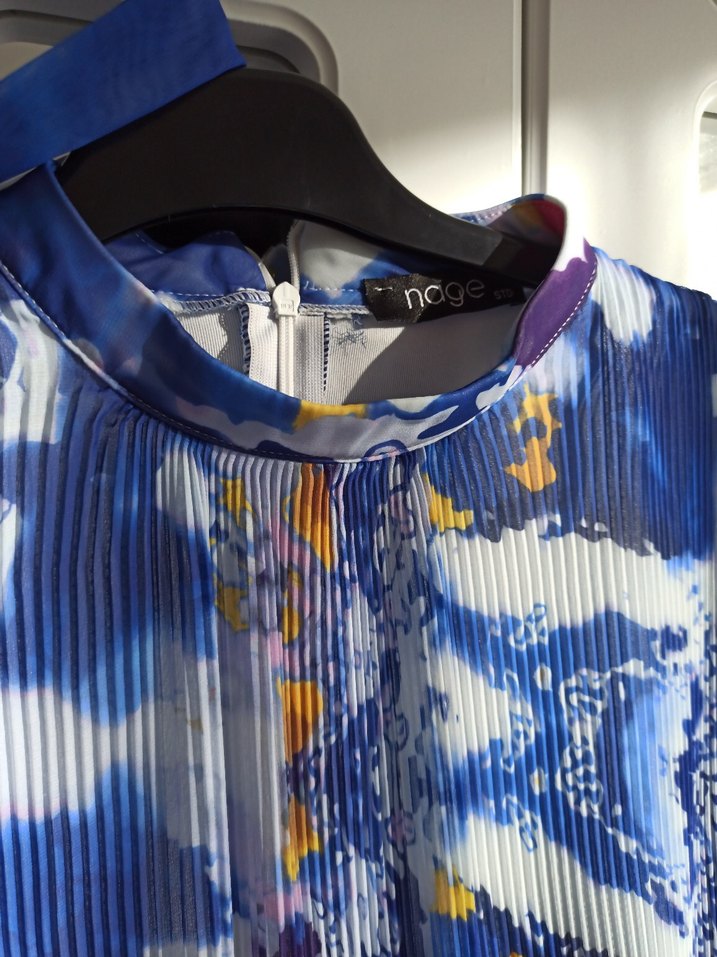 Mavi Piliseli Uzun Elbise - Görsel 5