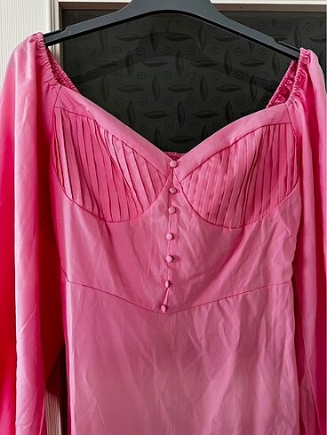 Pembe mini elbise - Görsel 2