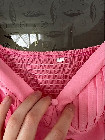 Pembe mini elbise - Görsel 4