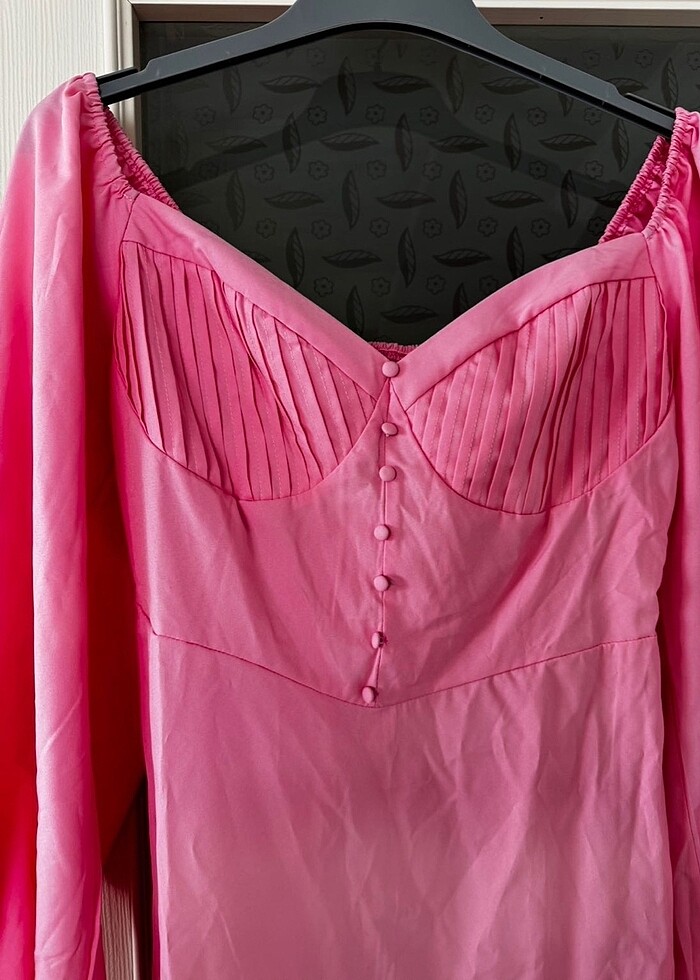 Pembe mini elbise - Görsel 2