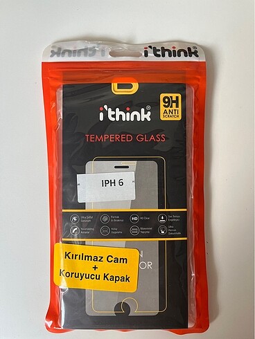 iphone 6/6s ekran korucuyu + şeffaf kılıf