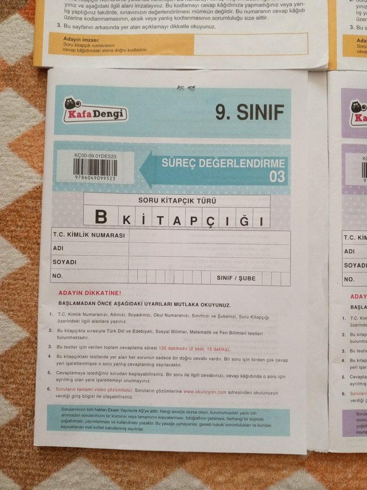 9. ve 10. Sınıf Hız ve Kafa Dengi yayınları denemeleri - Görsel 4