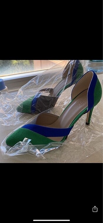 Stiletto Yeşil Topuklu Ayakkabı