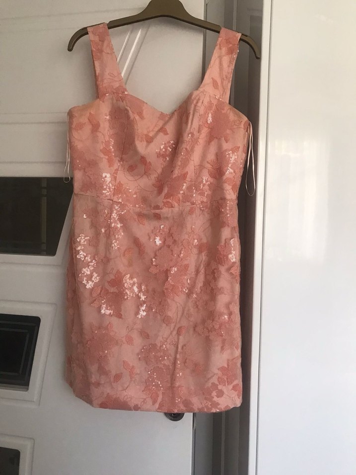 Pembe Nakışlı Midi Kadın Elbise ROMAN - Görsel 2