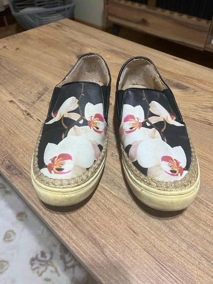 Çiçek Desenli Kadın Dolgu Topuk Espadril - Görsel 2