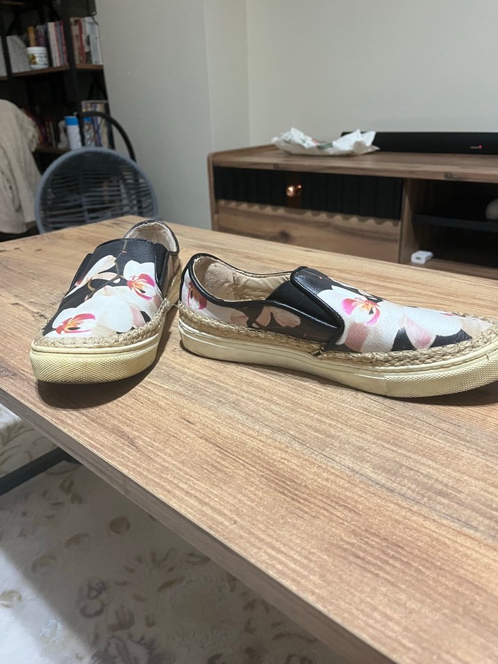 Çiçek Desenli Kadın Dolgu Topuk Espadril - Görsel 3