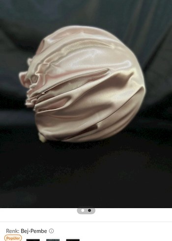 İpek Saten Pembe Bej Kadın Saç Bonesi - Görsel 2