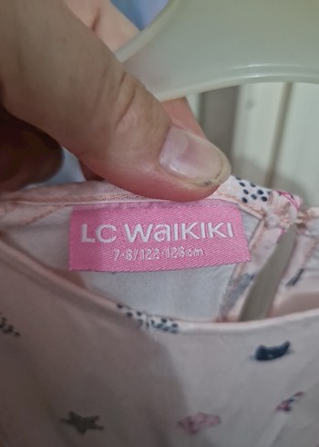 LC Waikiki Pembe Baskılı Kolsuz Kız Elbisesi