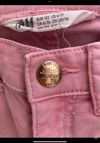 6 Yaş Beden pembe Renk H&M 6-7 yaş pembe kot şort
