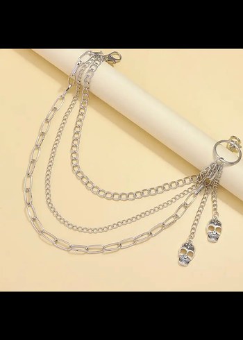 Kuru Kafalı Zincir Detaylı Kadın cep Zinciri - Görsel 6