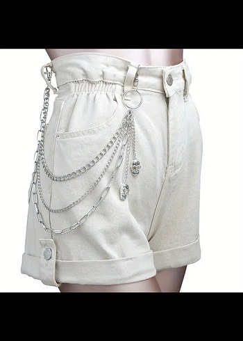 Kuru Kafalı Zincir Detaylı Kadın cep Zinciri - Görsel 2