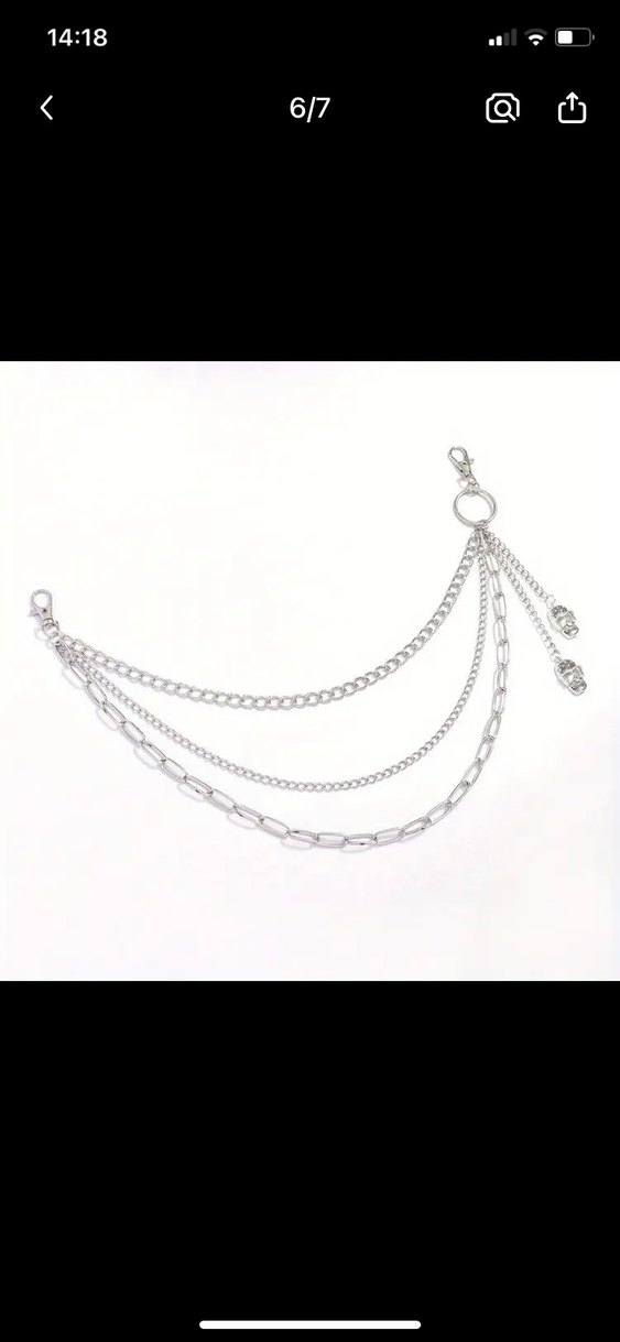 Kuru Kafalı Zincir Detaylı Kadın cep Zinciri - Görsel 5