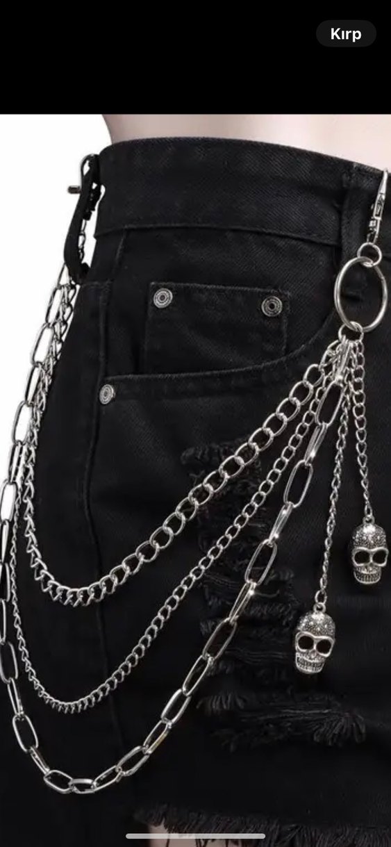 Kuru Kafalı Zincir Detaylı Kadın cep Zinciri - Görsel 3