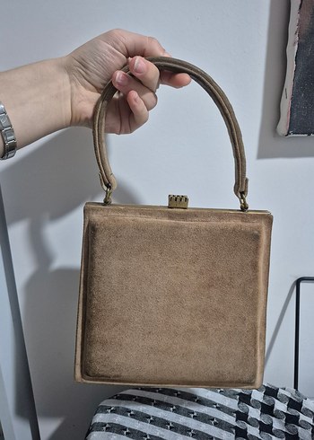 Bej Süet Vintage Kadın Çanta - Görsel 2