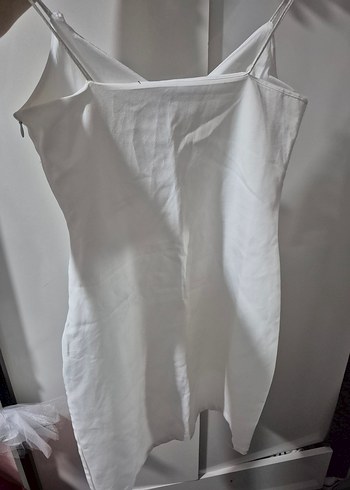 Beyaz,askılı mini elbise - Görsel 2