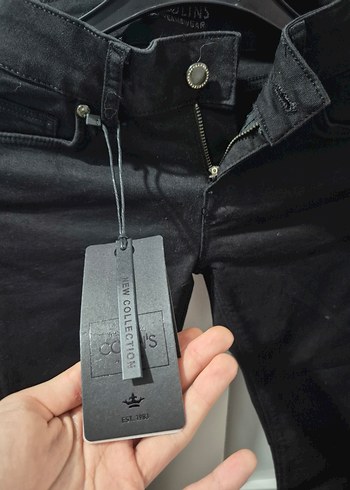 Kadın Siyah Dar Kesim Kot Pantolon - Görsel 2