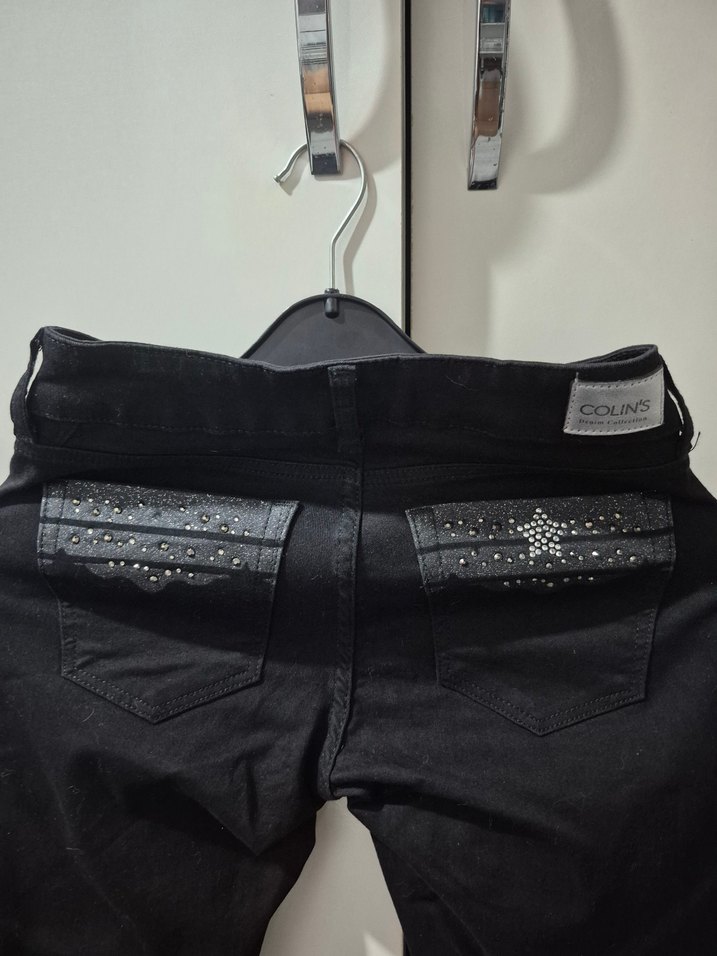 Kadın Siyah Dar Kesim Kot Pantolon - Görsel 3