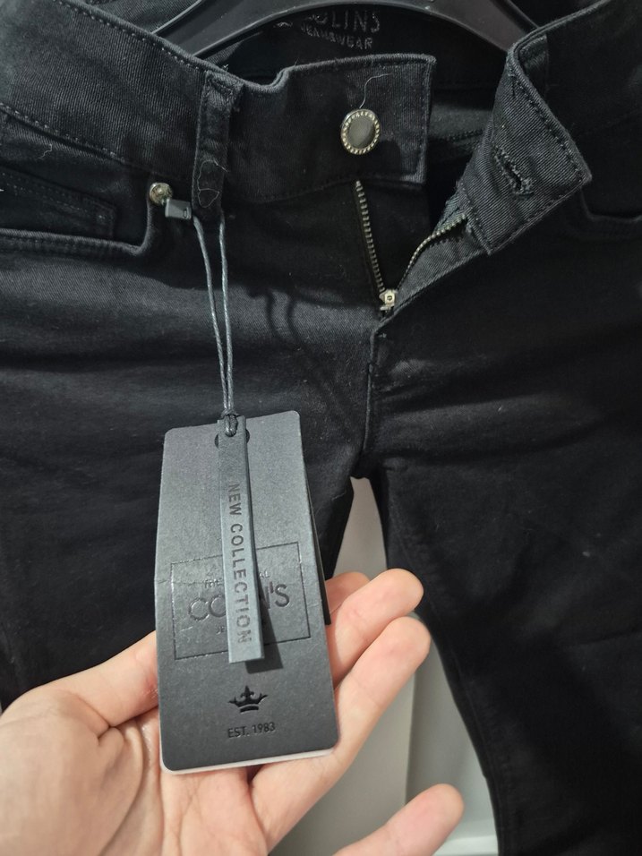 Kadın Siyah Dar Kesim Kot Pantolon - Görsel 2