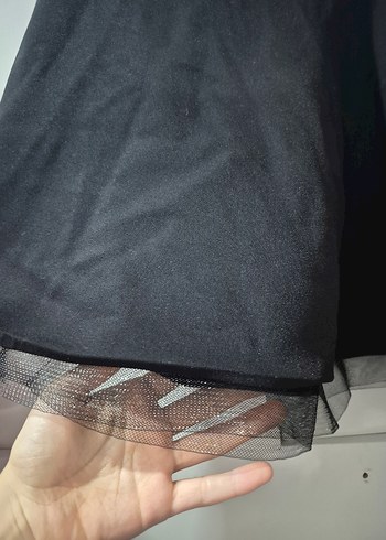 Drapeli Siyah Mini etek - Görsel 2