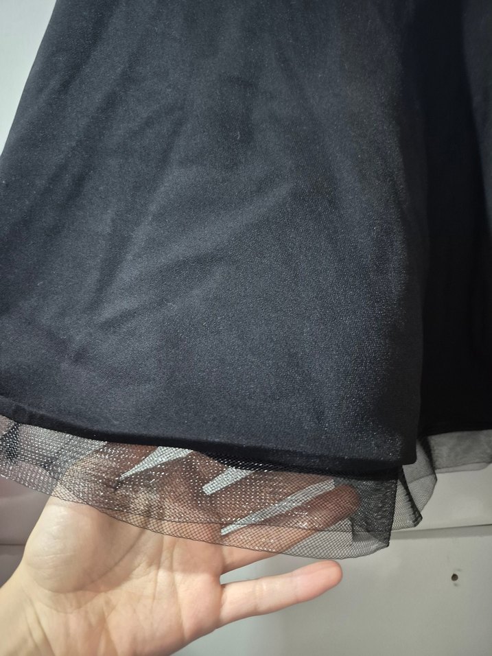 Drapeli Siyah Mini etek - Görsel 2