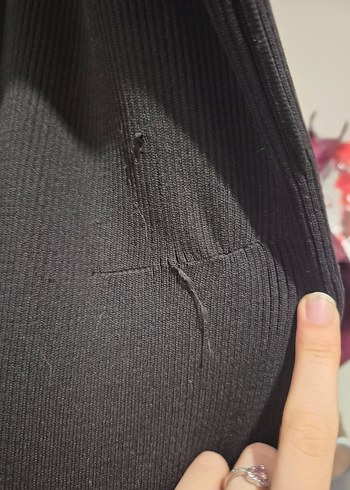 Askılı uzun triko elbise - Görsel 3