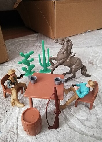 Western vahşi batı teksas Kovboy sevenlere plastik minyatür set 