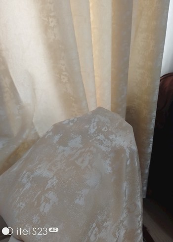 Bej  SOMON Düz  FON Perde - Görsel 2