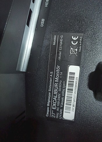 Casper EXCALIBUR Monitör E27QHD-G - Görsel 2