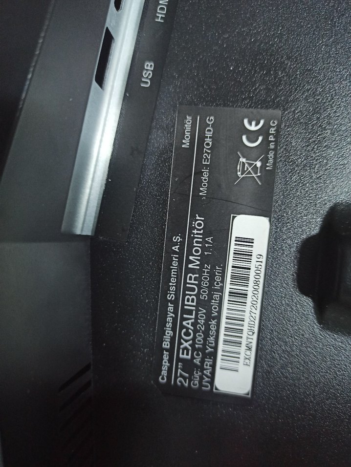 Casper EXCALIBUR Monitör E27QHD-G - Görsel 2
