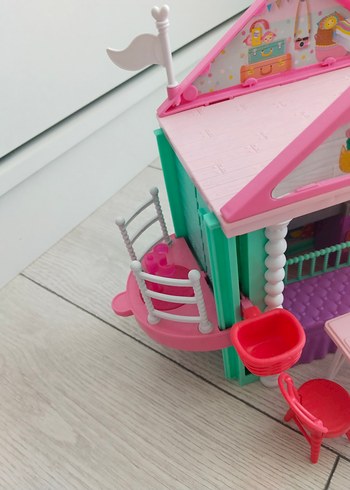 Pastel Renkli Pembe Mini Oyun Evi Oyuncağı - Görsel 6