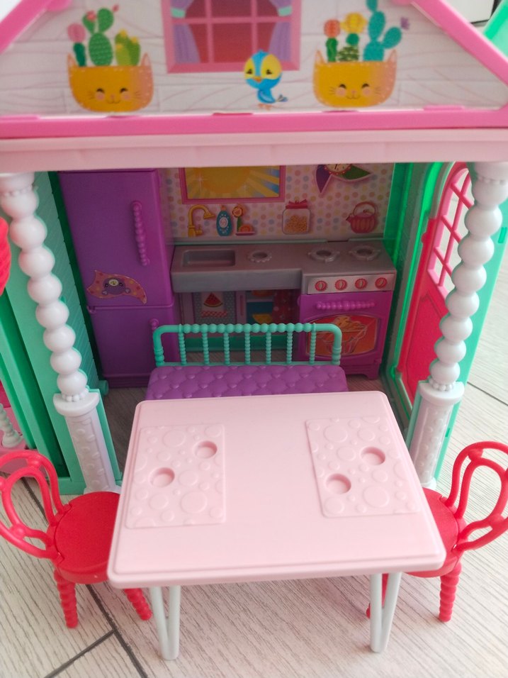 Pastel Renkli Pembe Mini Oyun Evi Oyuncağı - Görsel 2