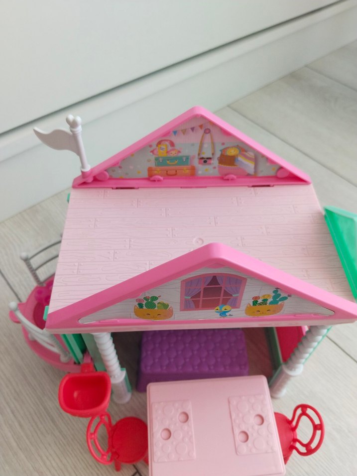 Pastel Renkli Pembe Mini Oyun Evi Oyuncağı - Görsel 4