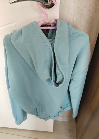 Kız Çocuk yesil Kapüşonlu Fermuarlı Ceket - Görsel 2