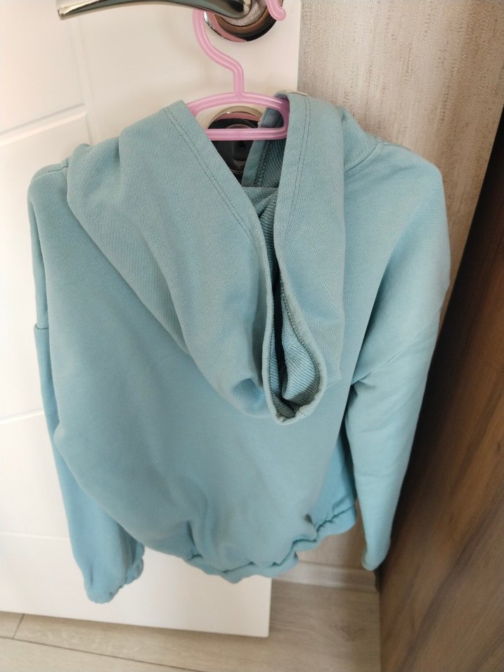 Kız Çocuk yesil Kapüşonlu Fermuarlı Ceket - Görsel 2