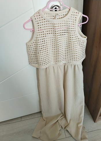 Bej Dantelli Kolsuz Uzun Tulum - Görsel 4