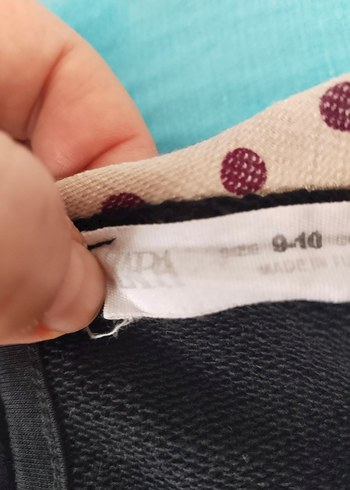 Puantiye Desenli Fırfırlı Siyah Sweatshirt - Görsel 5