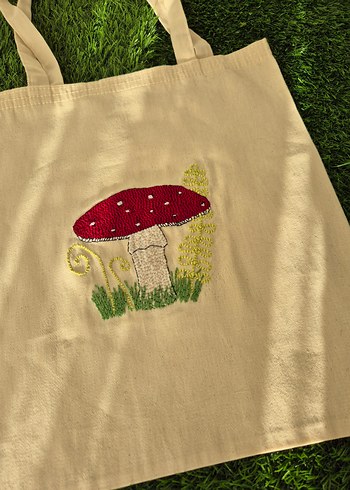 Mantar Temalı Bez Çanta - Görsel 3