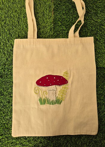 Mantar Temalı Bez Çanta - Görsel 2