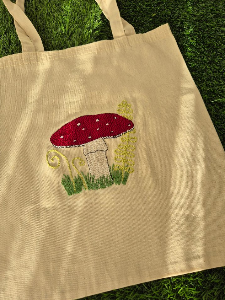 Mantar Temalı Bez Çanta - Görsel 3