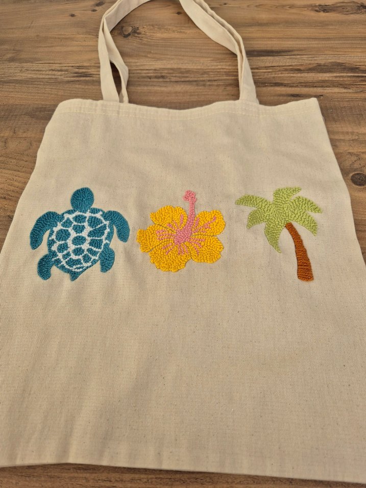 Tropikal Temalı Tote Bag /Bez Çanta - Görsel 3