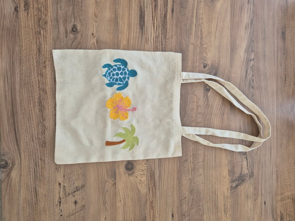 Tropikal Temalı Tote Bag /Bez Çanta - Görsel 4