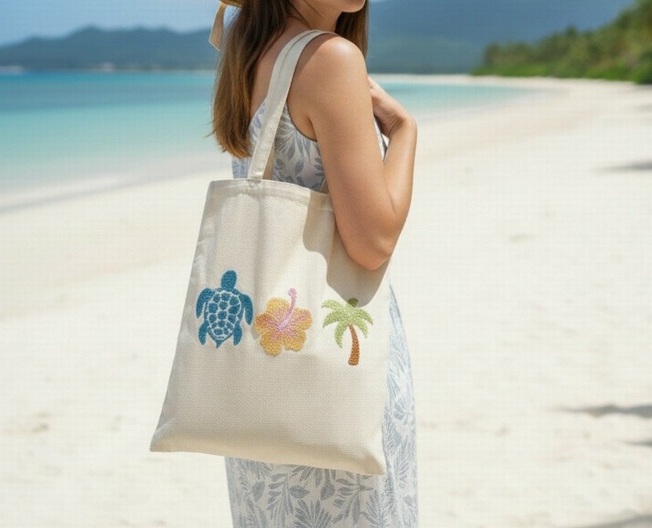 Tropikal Temalı Tote Bag /Bez Çanta - Görsel 2